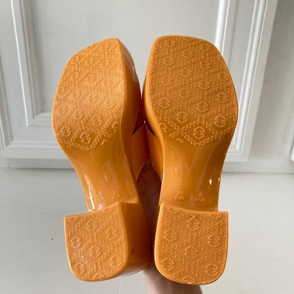 NWOT Jeffery Campbell Free People Vacay Vibes Platform Orange Sandals Sz 8/39 - Picture 9 of 12